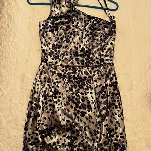 Silver and Black animal print mini dress - Size 2